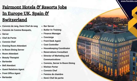 Fairmont Hotels & Resorts Jobs In Europe UK, Spain & Switzerland