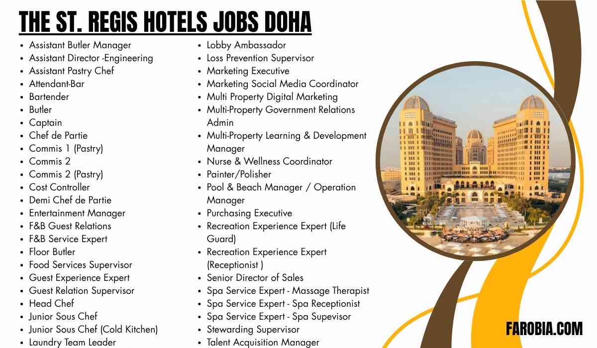 The St. Regis Hotels Jobs Doha